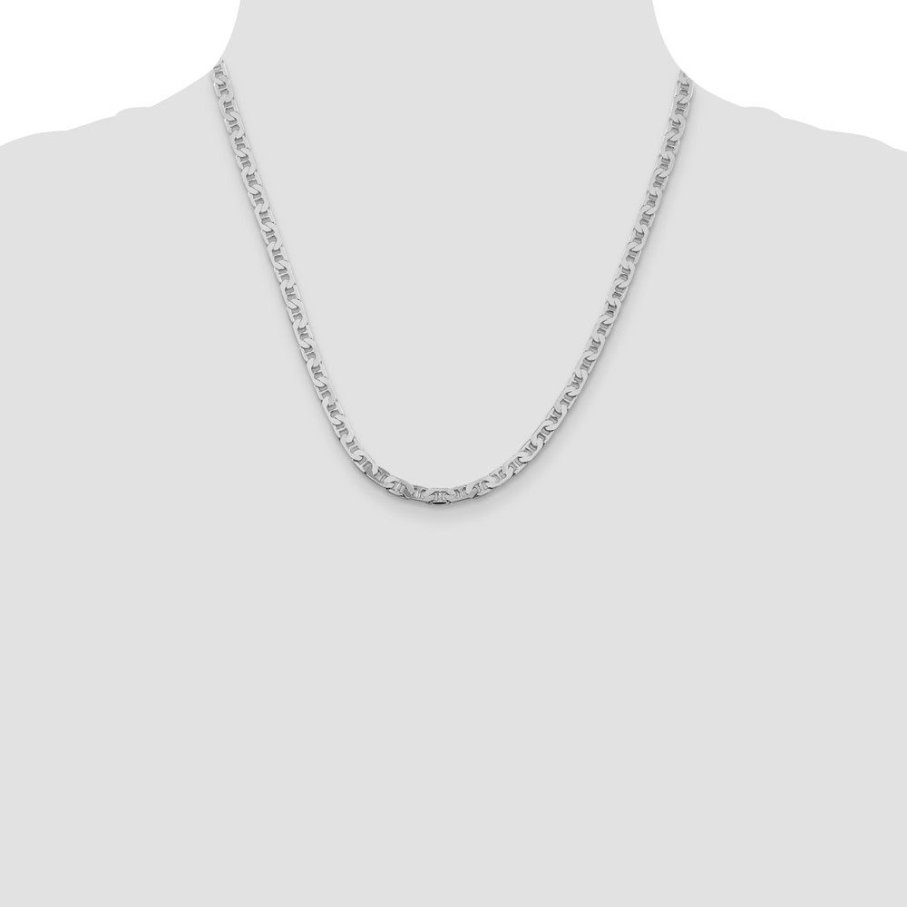 Sterling Silver Rhodium-plated 4.5mm Flat Anchor Chain (QAN120R-20)