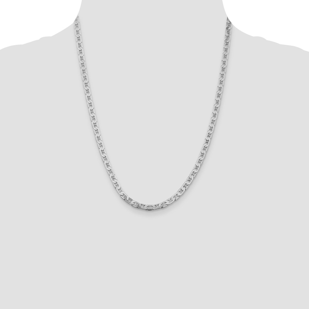 Sterling Silver Rhodium-plated 4.5mm Flat Anchor Chain (QAN120R-22)