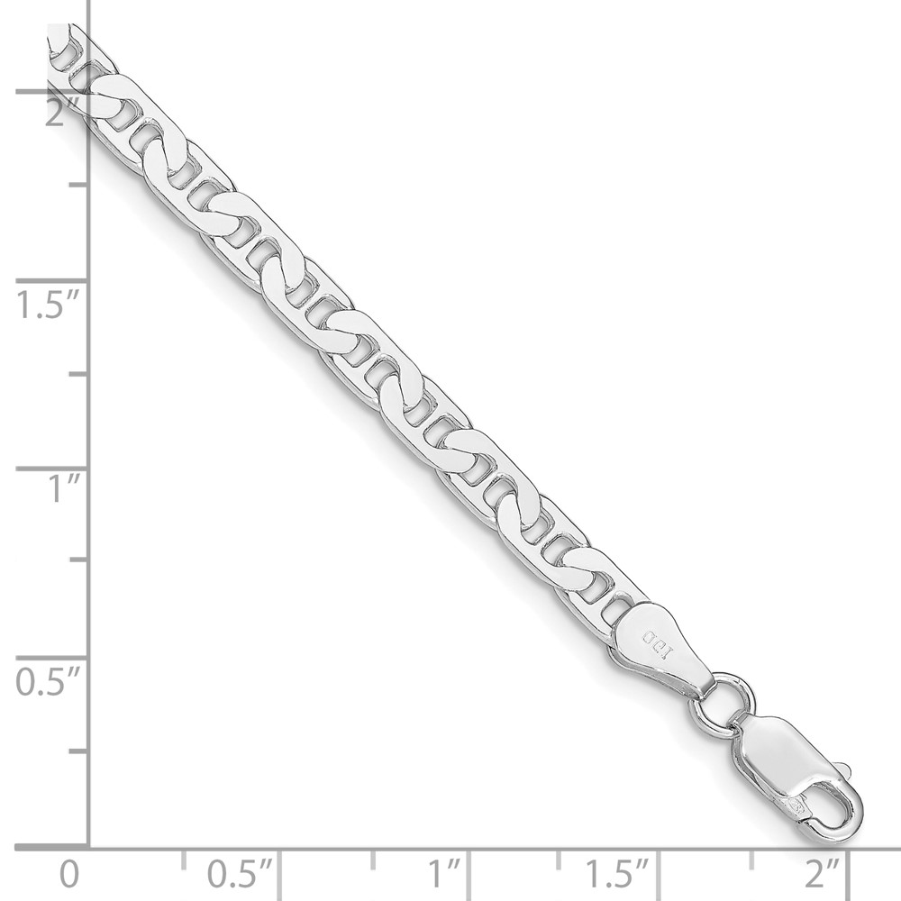 Sterling Silver Rhodium-plated 4.5mm Flat Anchor Chain (QAN120R-8)