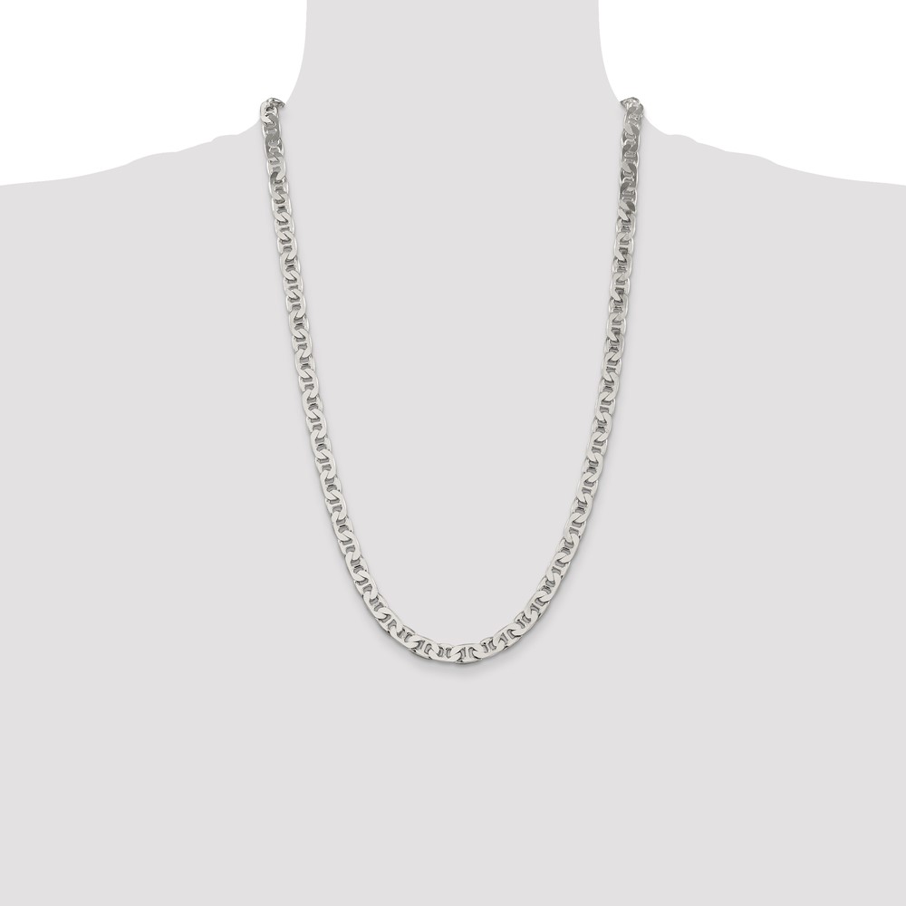 Sterling Silver 6.5mm Flat Anchor Chain (QAN180-26)