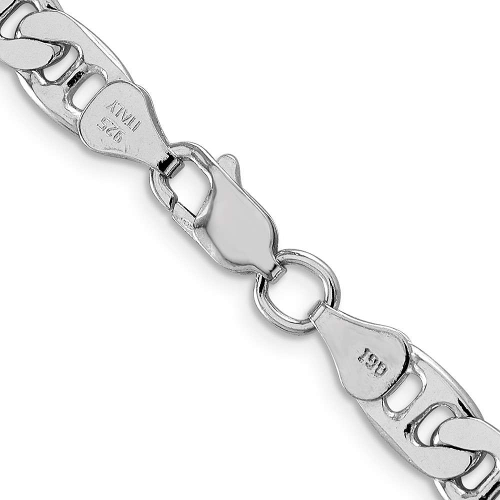 Sterling Silver Rhodium-plated 6.5mm Flat Anchor Chain (QAN180R-20)