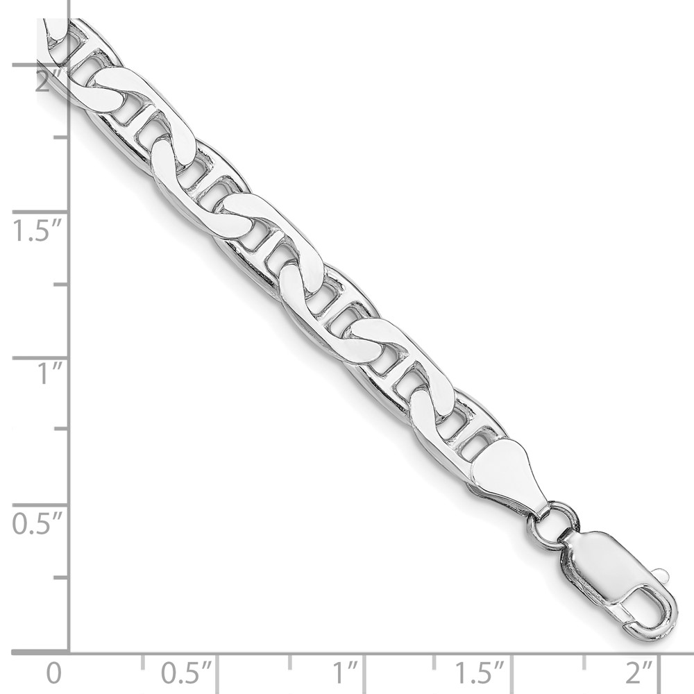 Sterling Silver Rhodium-plated 6.5mm Flat Anchor Chain (QAN180R-8)