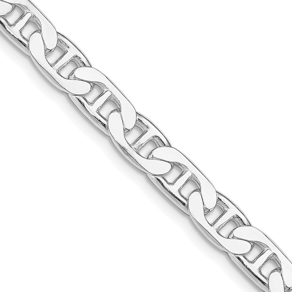 Sterling Silver Rhodium-plated 6.5mm Flat Anchor Chain (QAN180R-20)