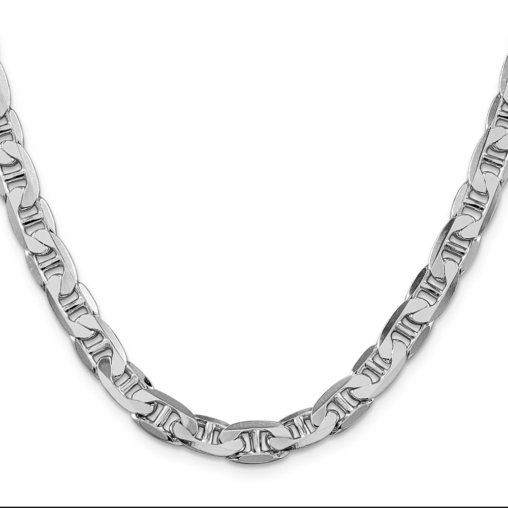 Sterling Silver Rhodium-plated 7mm Flat Anchor Chain (QAN200R-22)