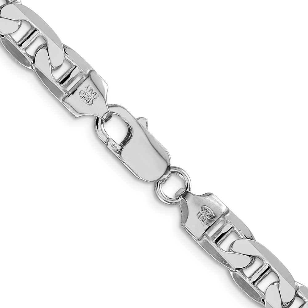 Sterling Silver Rhodium-plated 7mm Flat Anchor Chain (QAN200R-22)