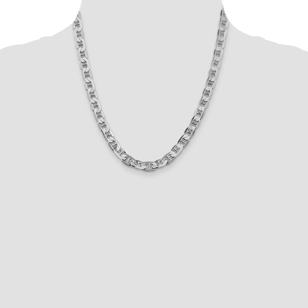 Sterling Silver Rhodium-plated 7mm Flat Anchor Chain (QAN200R-20)