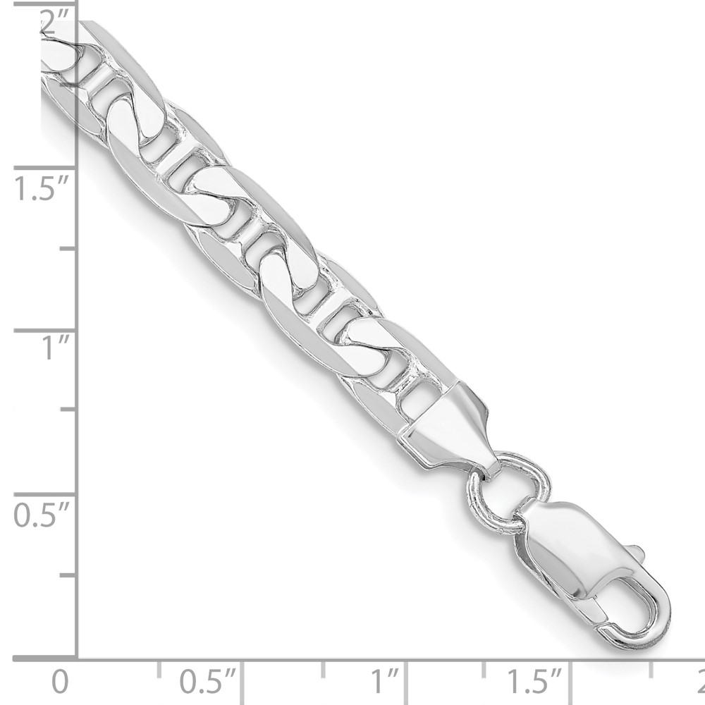 Sterling Silver Rhodium-plated 7mm Flat Anchor Chain (QAN200R-8)
