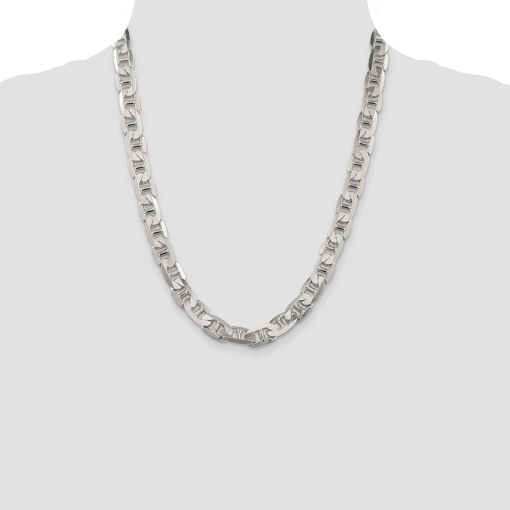 Sterling Silver 9.5mm Flat Anchor Chain (QAN250-22)
