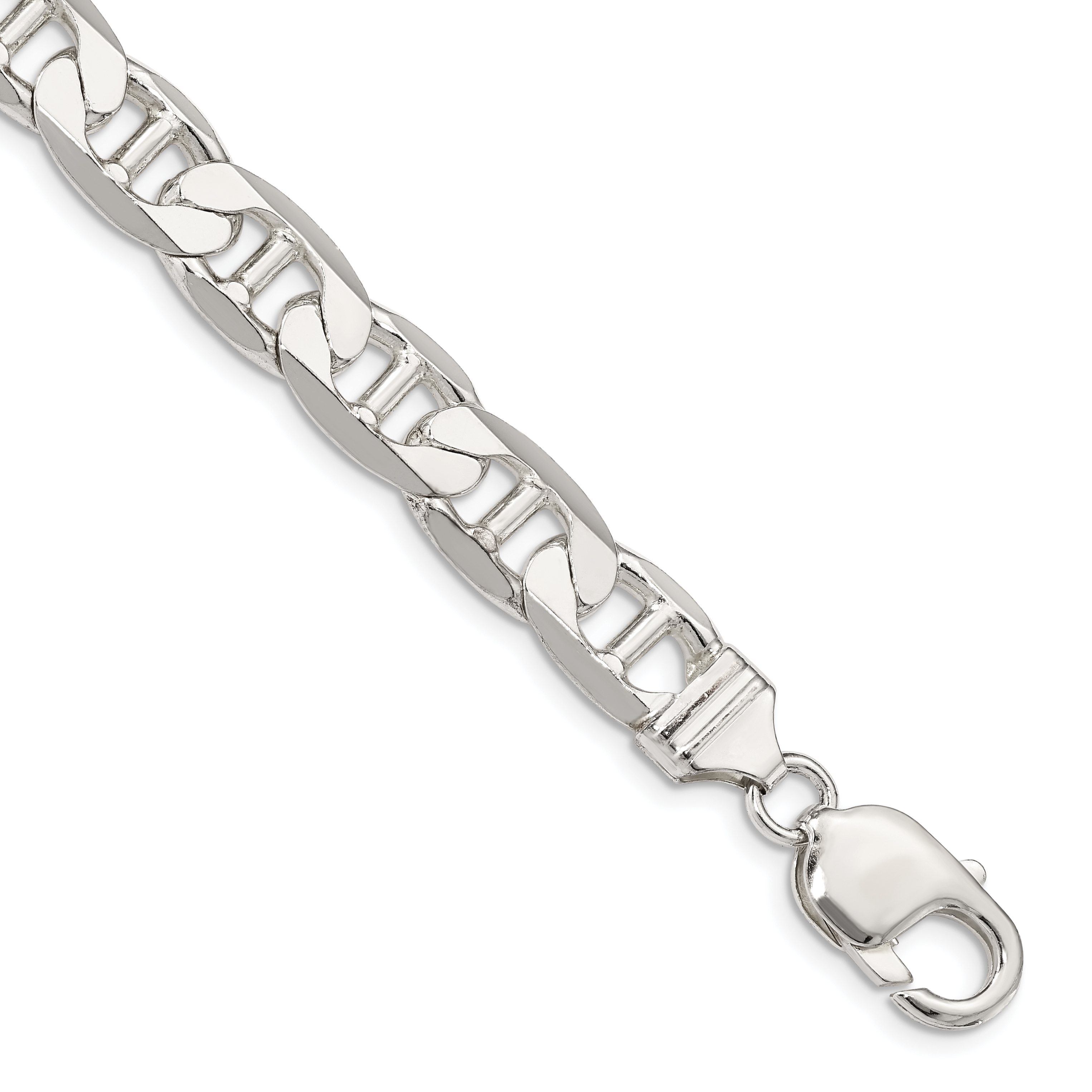 Sterling Silver 9.5mm Flat Anchor Chain (QAN250-8)