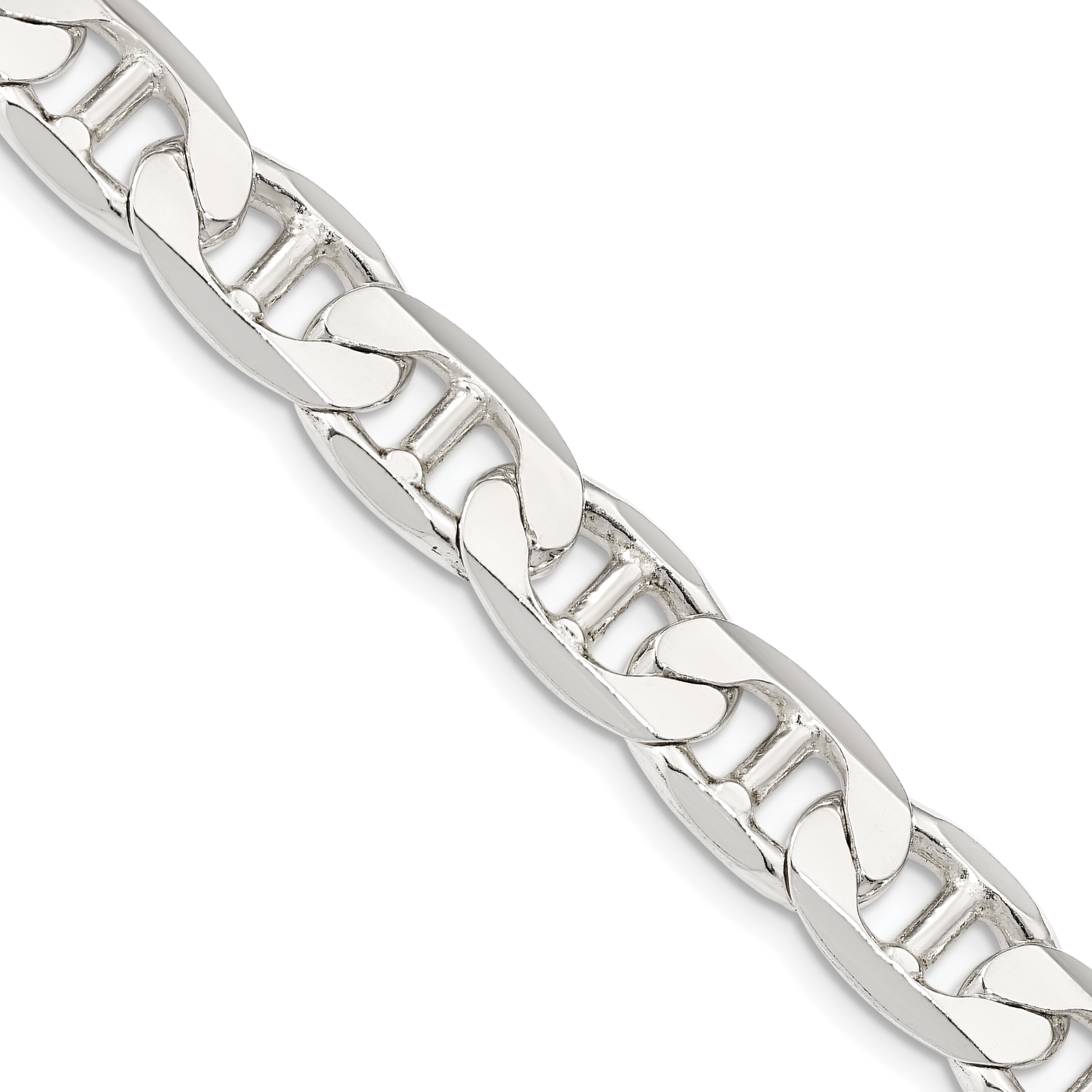 Sterling Silver 9.5mm Flat Anchor Chain (QAN250-24)