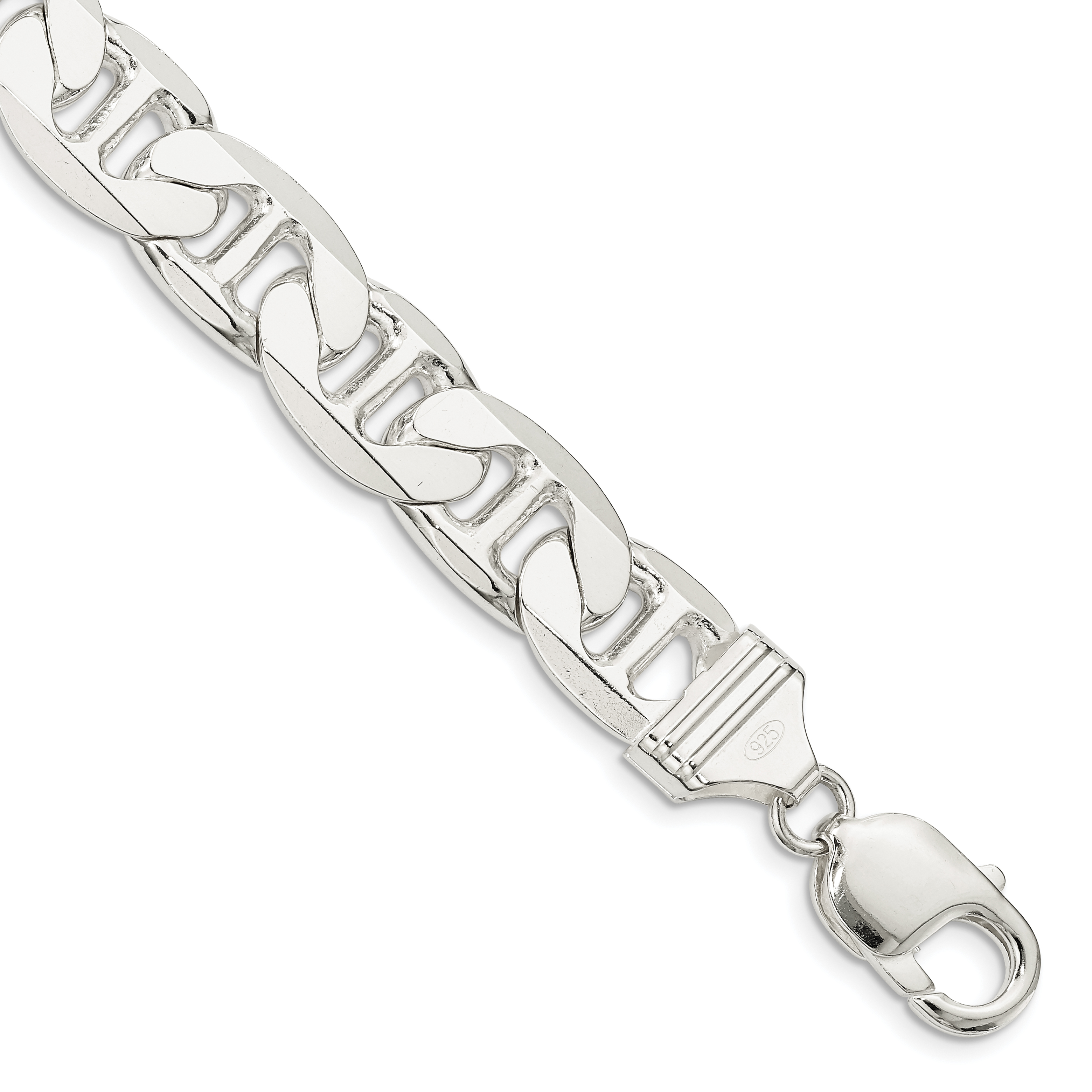 Sterling Silver 11.5mm Flat Anchor Chain (QAN300-8)