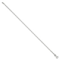 Sterling Silver 2.2mm Diamond-cut Long Link Cable Chain view 2