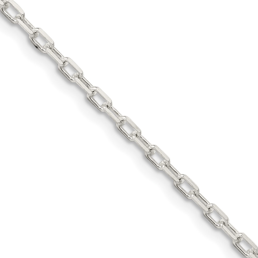 Sterling Silver 2.2mm Diamond-cut Long Link Cable Chain (QAR060-16)