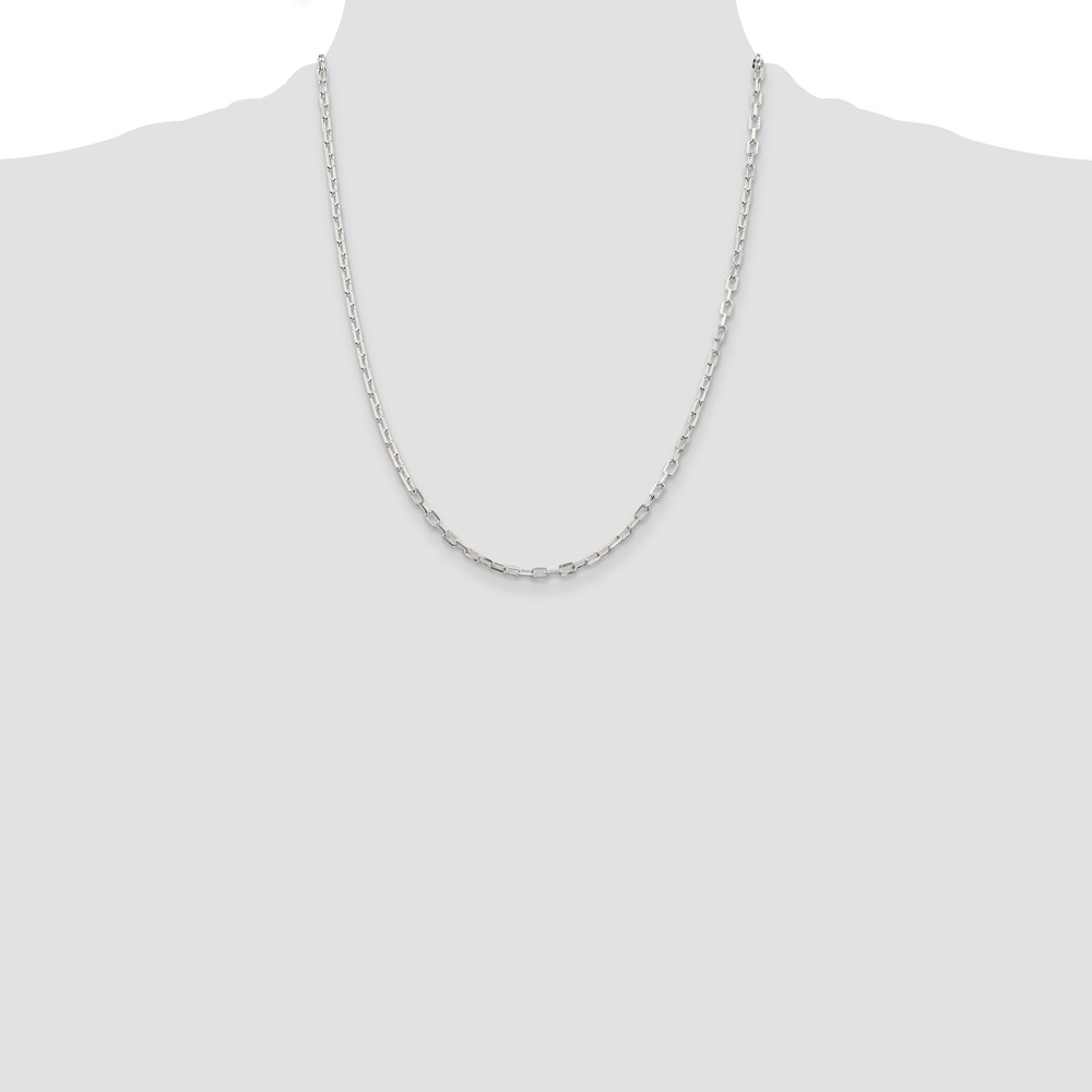 Sterling Silver 2.9mm Diamond-cut Long Link Cable Chain (QAR080-22)