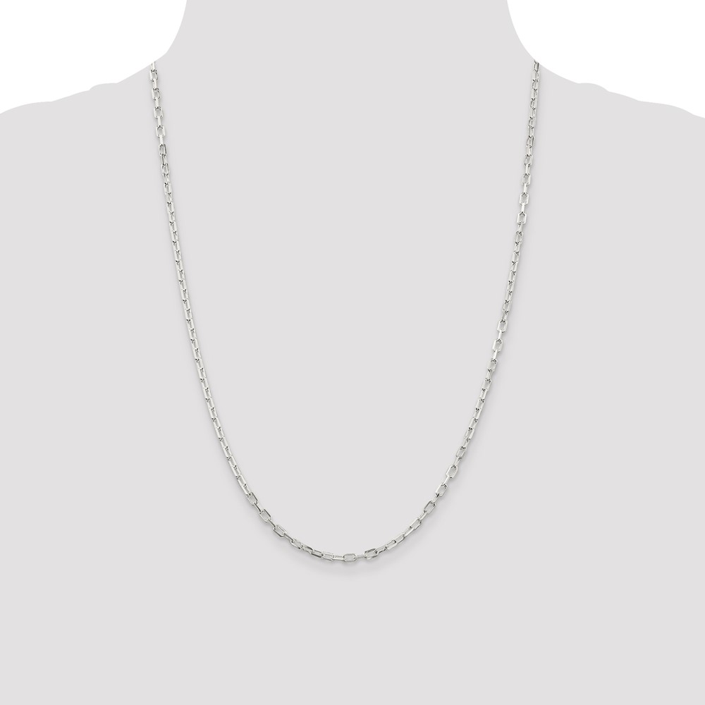 Sterling Silver 2.9mm Diamond-cut Long Link Cable Chain (QAR080-24)