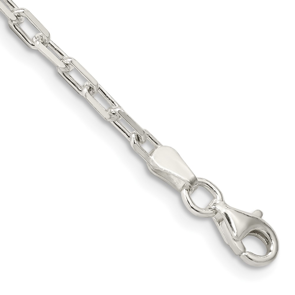 Sterling Silver 2.9mm Diamond-cut Long Link Cable Chain (QAR080-7)