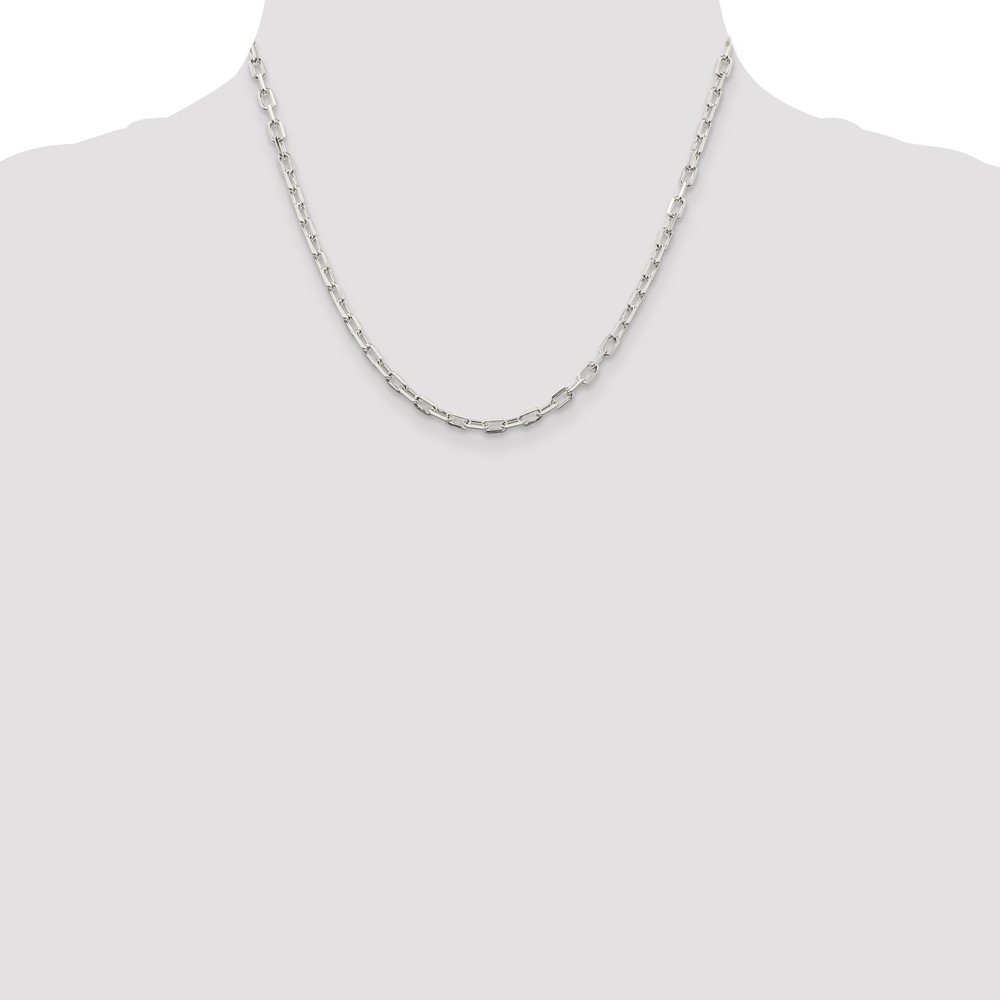 Sterling Silver 3.75mm Diamond-cut Long Link Cable Chain (QAR100-18)