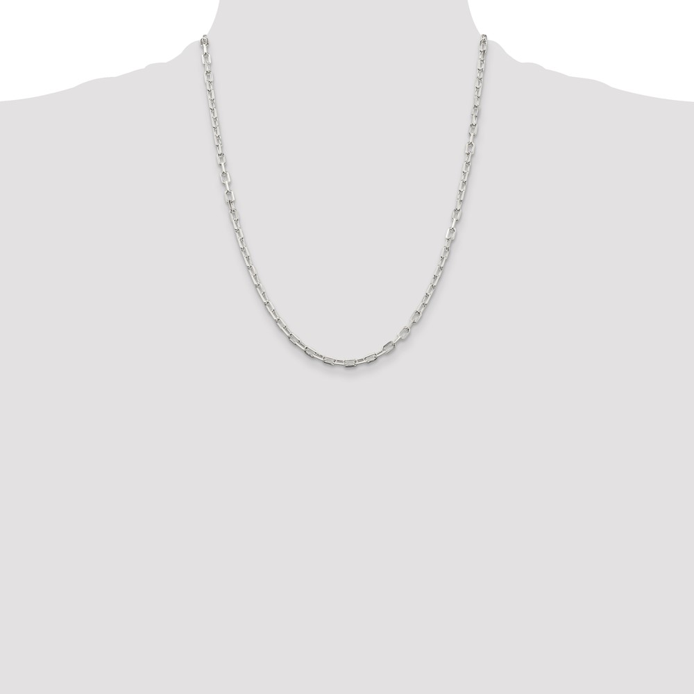 Sterling Silver 3.75mm Diamond-cut Long Link Cable Chain (QAR100-22)
