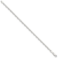Sterling Silver 3.75mm Diamond-cut Long Link Cable Chain view 2