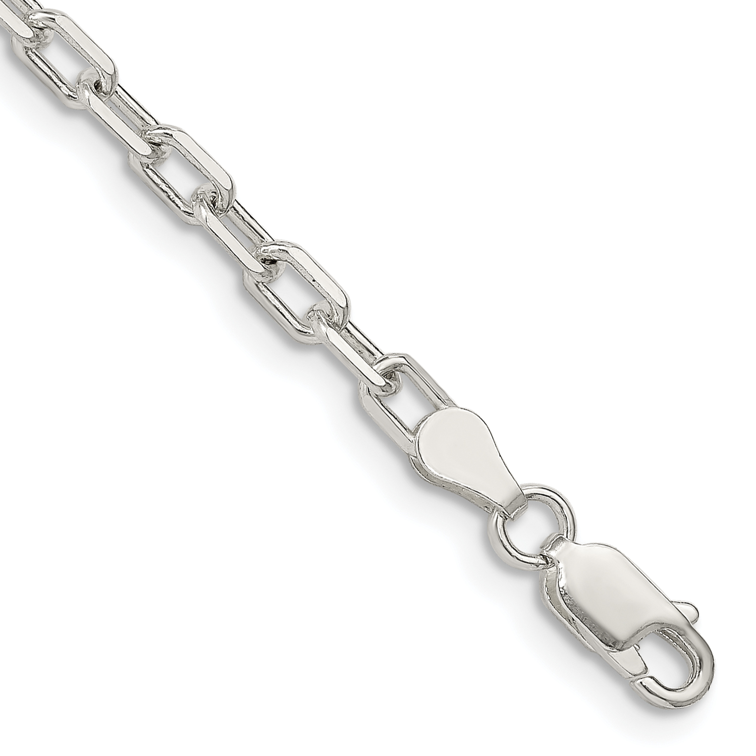 Sterling Silver 3.75mm Diamond-cut Long Link Cable Chain (QAR100-7)