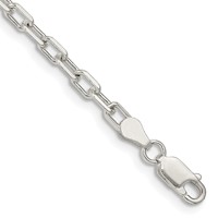 Sterling Silver 3.75mm Diamond-cut Long Link Cable Chain view 1