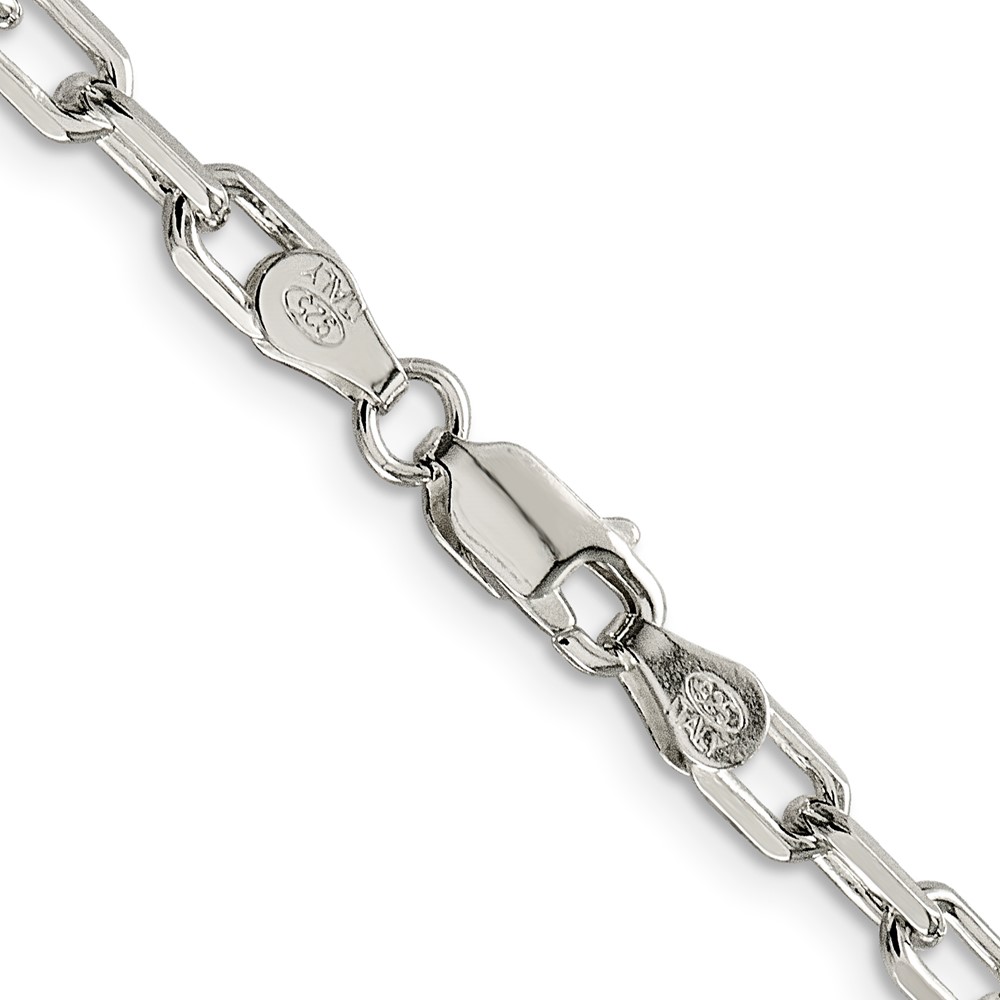 Sterling Silver 4.5mm Diamond-cut Long Link Cable Chain (QAR120-24)