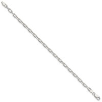 Sterling Silver 4.5mm Diamond-cut Long Link Cable Chain view 2