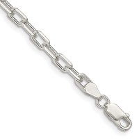 Sterling Silver 4.5mm Diamond-cut Long Link Cable Chain view 1