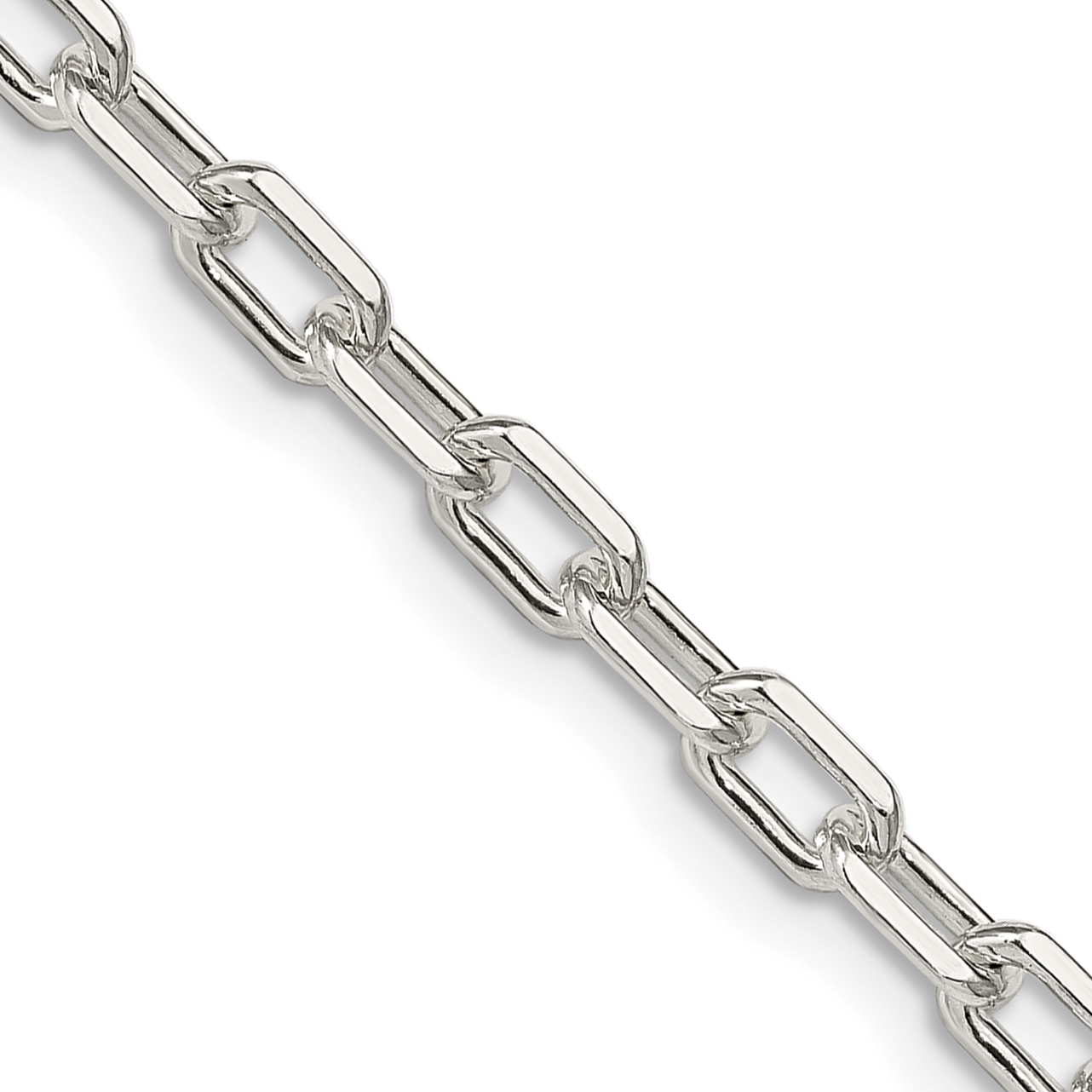 Sterling Silver 4.5mm Diamond-cut Long Link Cable Chain (QAR120-18)