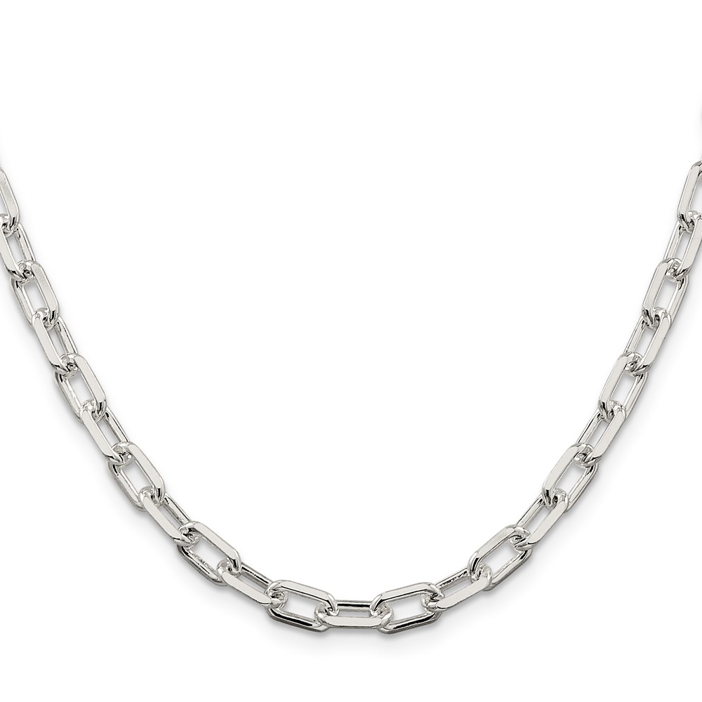 Sterling Silver 5.75mm Diamond-cut Long Link Cable Chain (QAR150-24)