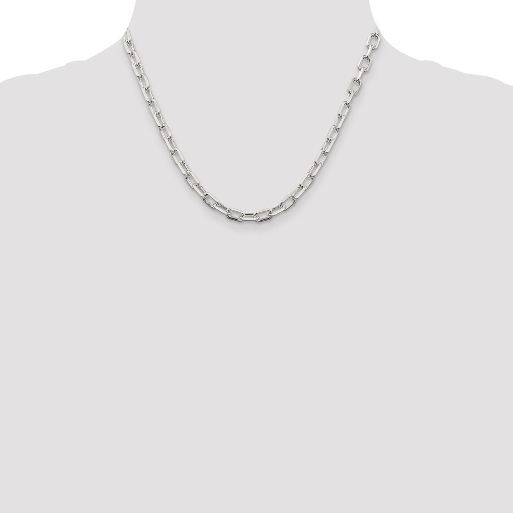Sterling Silver 5.75mm Diamond-cut Long Link Cable Chain (QAR150-18)