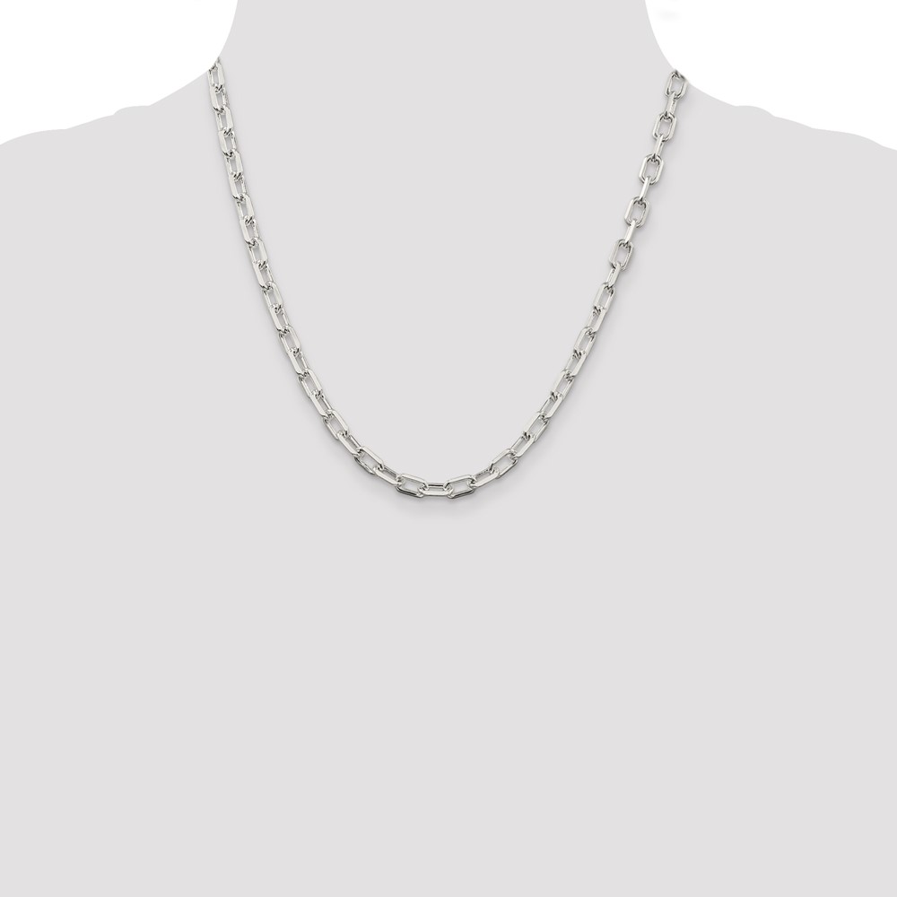 Sterling Silver 5.75mm Diamond-cut Long Link Cable Chain (QAR150-20)