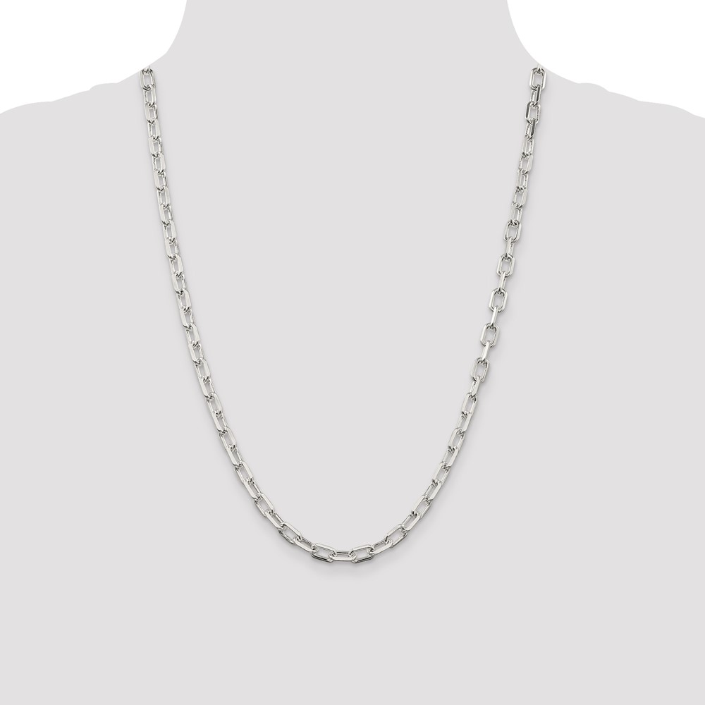 Sterling Silver 5.75mm Diamond-cut Long Link Cable Chain (QAR150-24)