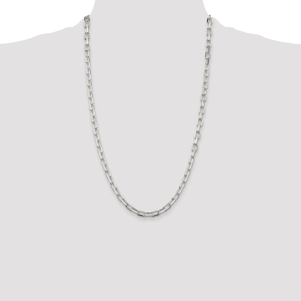 Sterling Silver 5.75mm Diamond-cut Long Link Cable Chain (QAR150-26)