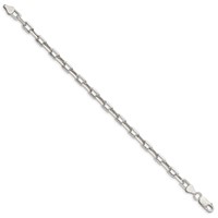Sterling Silver 5.75mm Diamond-cut Long Link Cable Chain view 2