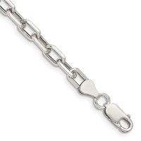 Sterling Silver 5.75mm Diamond-cut Long Link Cable Chain view 1