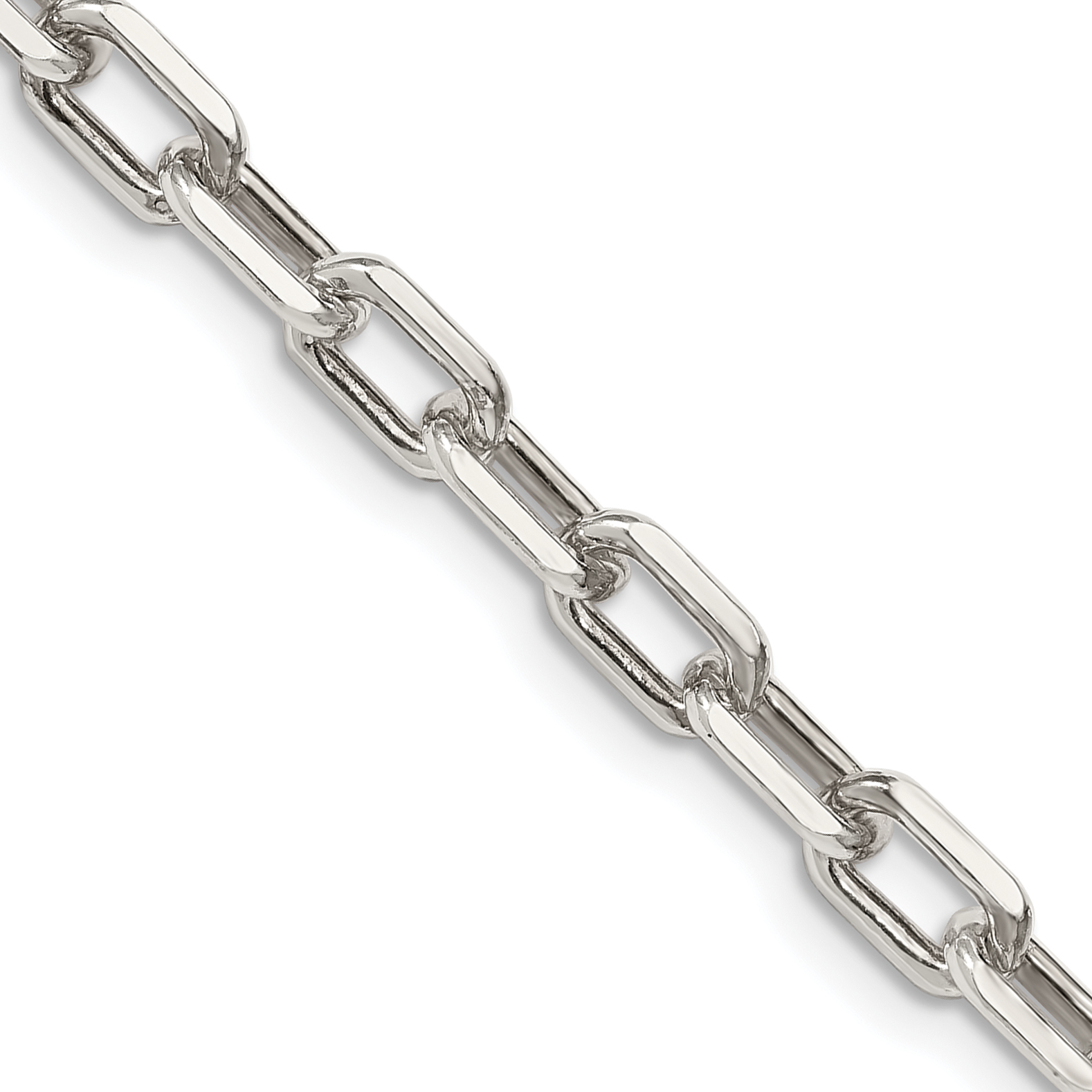 Sterling Silver 5.75mm Diamond-cut Long Link Cable Chain (QAR150-18)