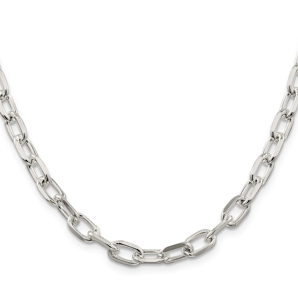 Sterling Silver 6.65mm Diamond-cut Long Link Cable Chain (QAR180-20)