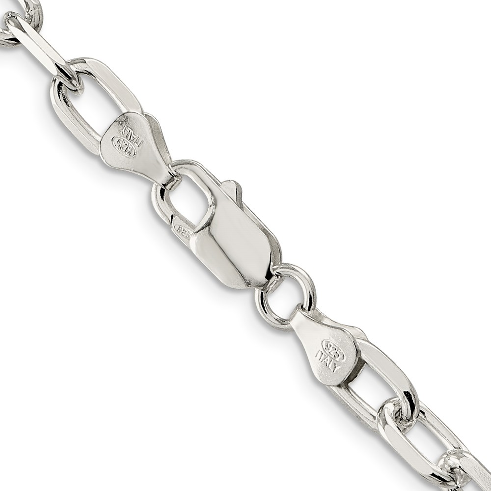 Sterling Silver 6.65mm Diamond-cut Long Link Cable Chain (QAR180-20)