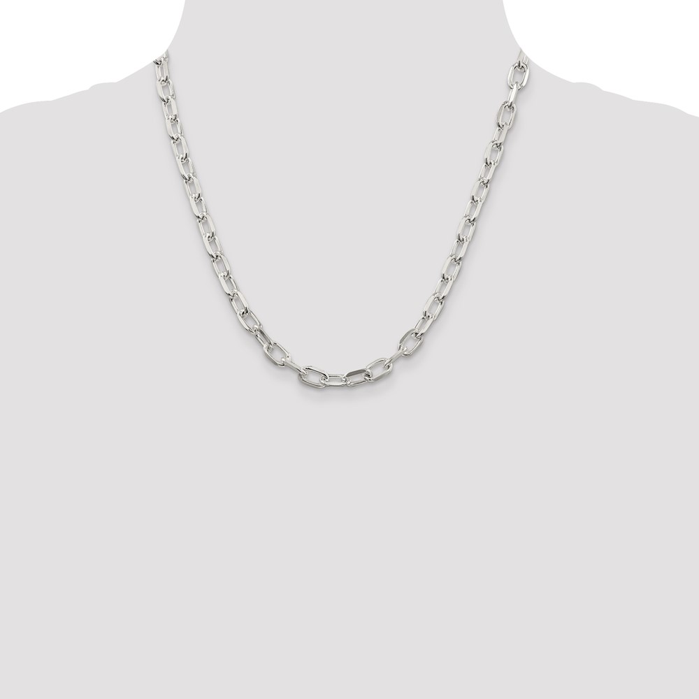 Sterling Silver 6.65mm Diamond-cut Long Link Cable Chain (QAR180-20)