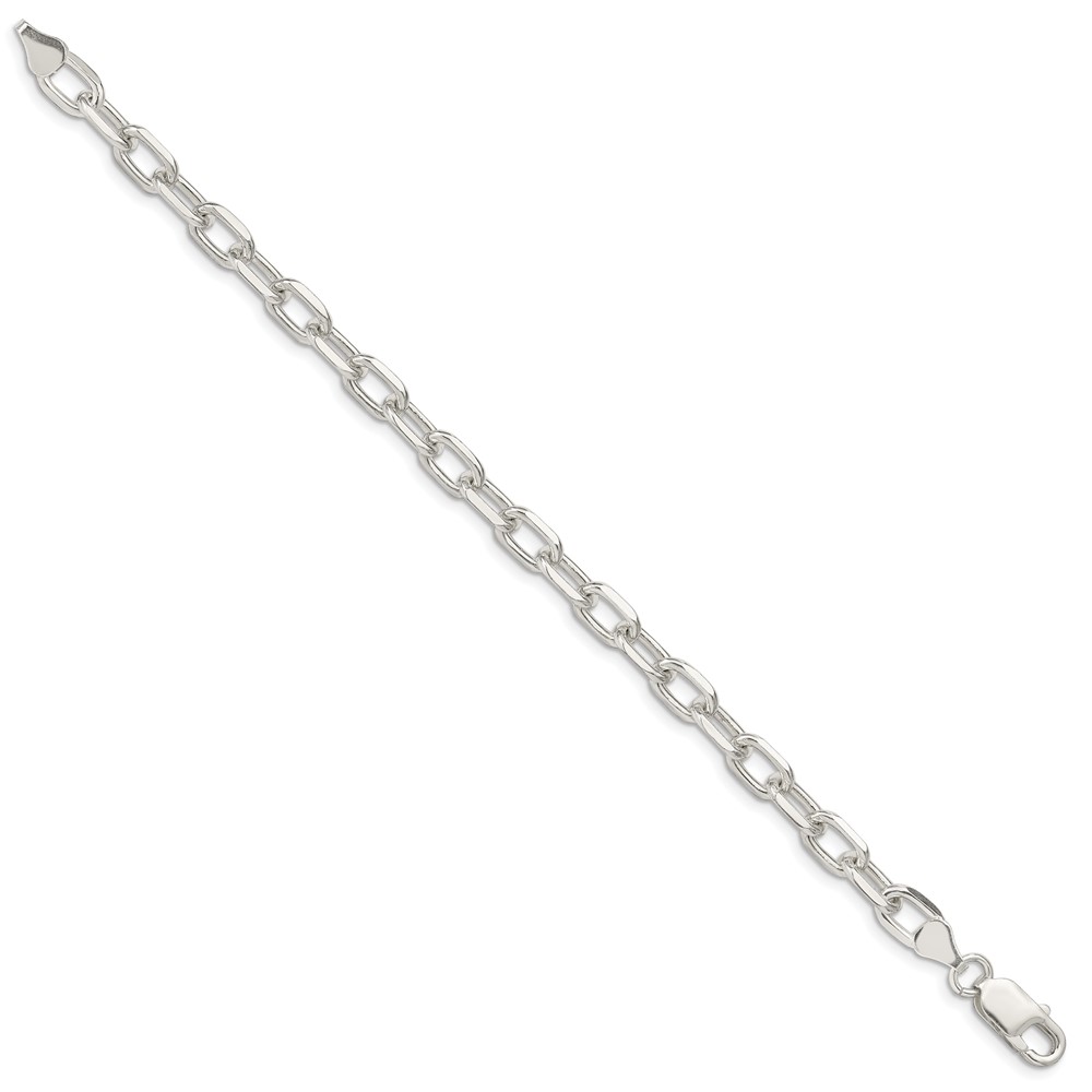 Sterling Silver 6.65mm Diamond-cut Long Link Cable Chain (QAR180-8)