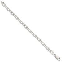 Sterling Silver 6.65mm Diamond-cut Long Link Cable Chain view 2