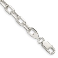 Sterling Silver 6.65mm Diamond-cut Long Link Cable Chain view 1