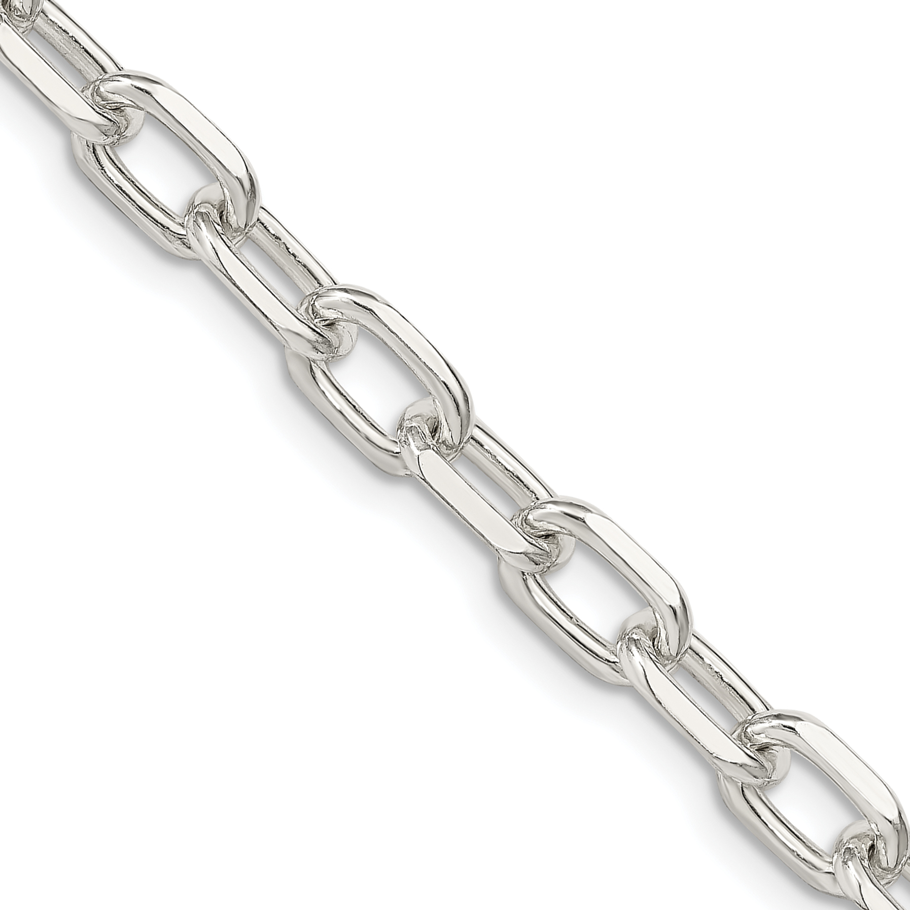 Sterling Silver 6.65mm Diamond-cut Long Link Cable Chain (QAR180-18)