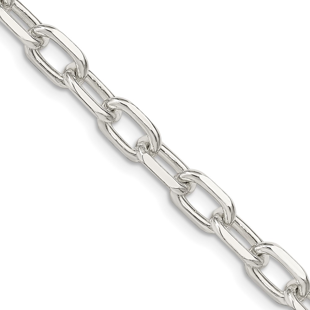 Sterling Silver 6.65mm Diamond-cut Long Link Cable Chain (QAR180-18)
