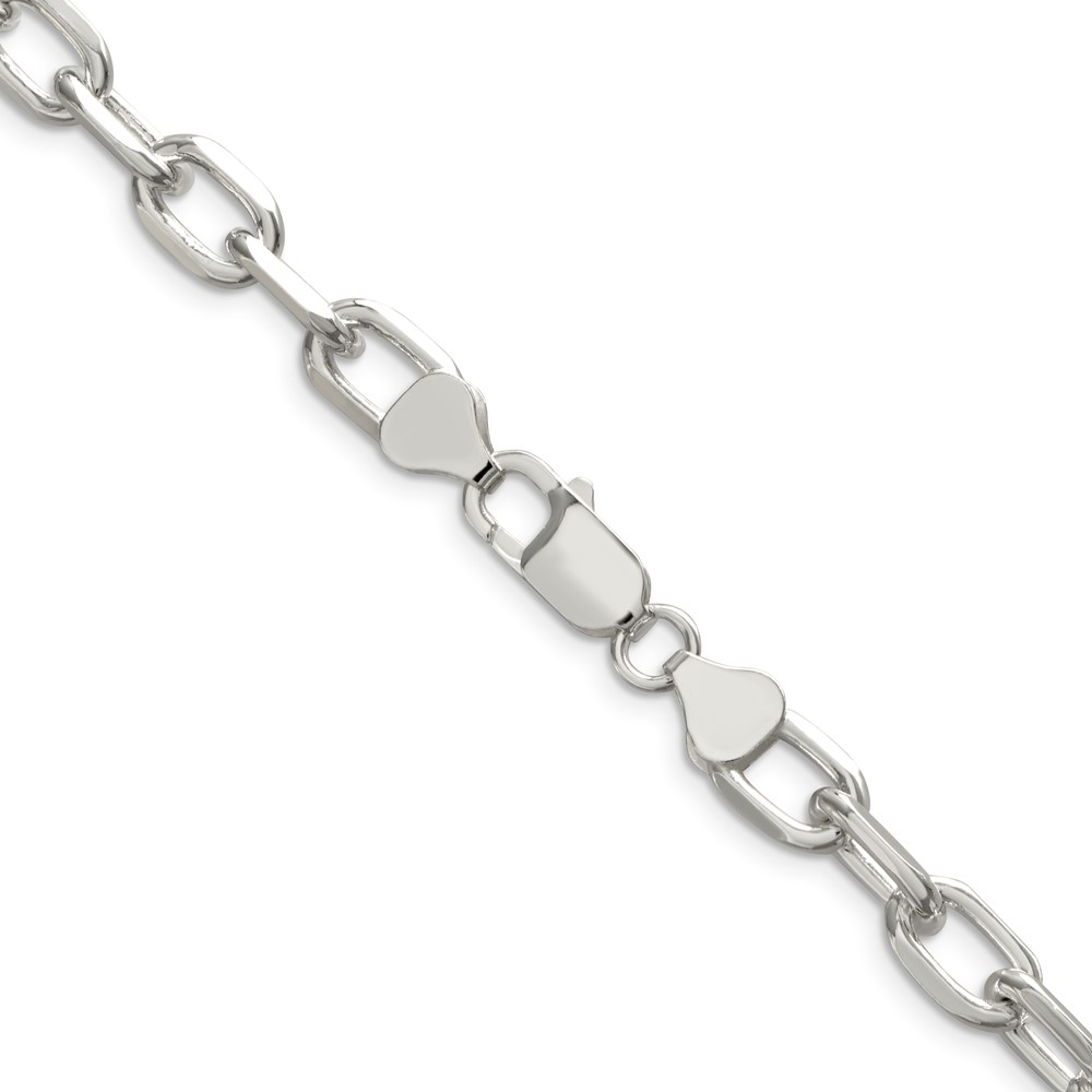 Sterling Silver 7.5mm Diamond-cut Long Link Cable Chain (QAR200-24)