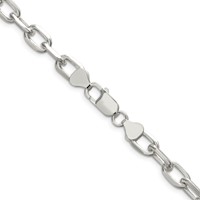 Sterling Silver 7.5mm Diamond-cut Long Link Cable Chain view 3