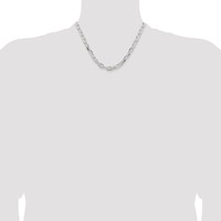 Sterling Silver 7.5mm Diamond-cut Long Link Cable Chain view 4