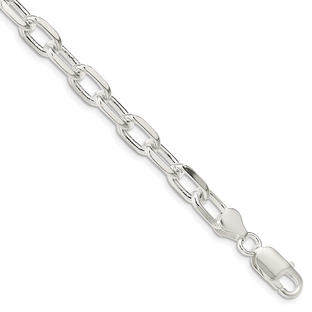 Sterling Silver 7.5mm Diamond-cut Long Link Cable Chain (QAR200-8)