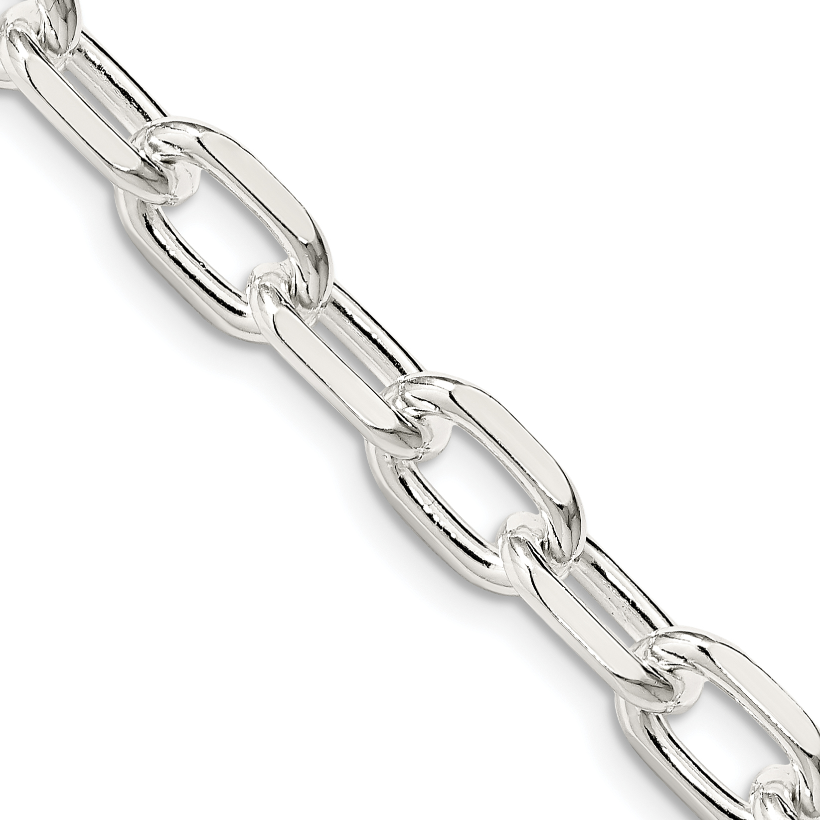 Sterling Silver 7.5mm Diamond-cut Long Link Cable Chain (QAR200-18)